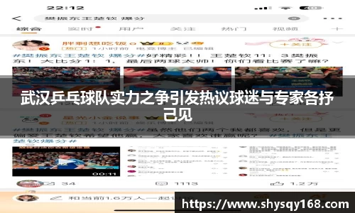 武汉乒乓球队实力之争引发热议球迷与专家各抒己见
